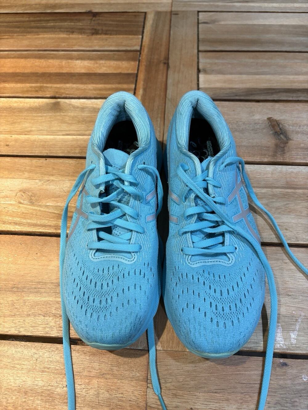 Asics Gel Nimbus 24 Lite Show Womens Size 9.5 Mint Blue Running Shoes Sneakers